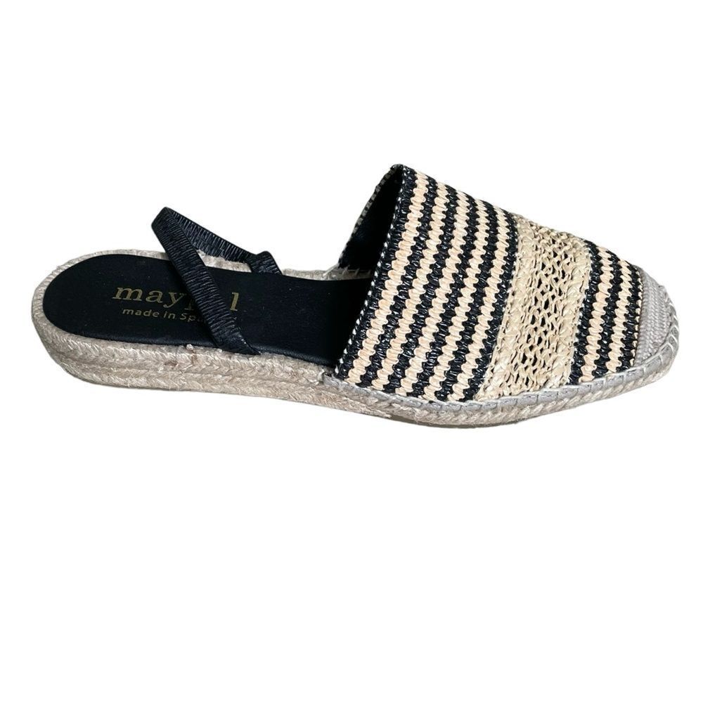 MAYPOL Woven Sling Back Espadrilles Sandals
Black Tan 40